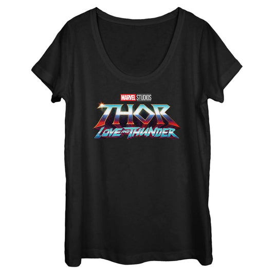 Women's Marvel Thunder Logo Scoop Neck T-Shirt