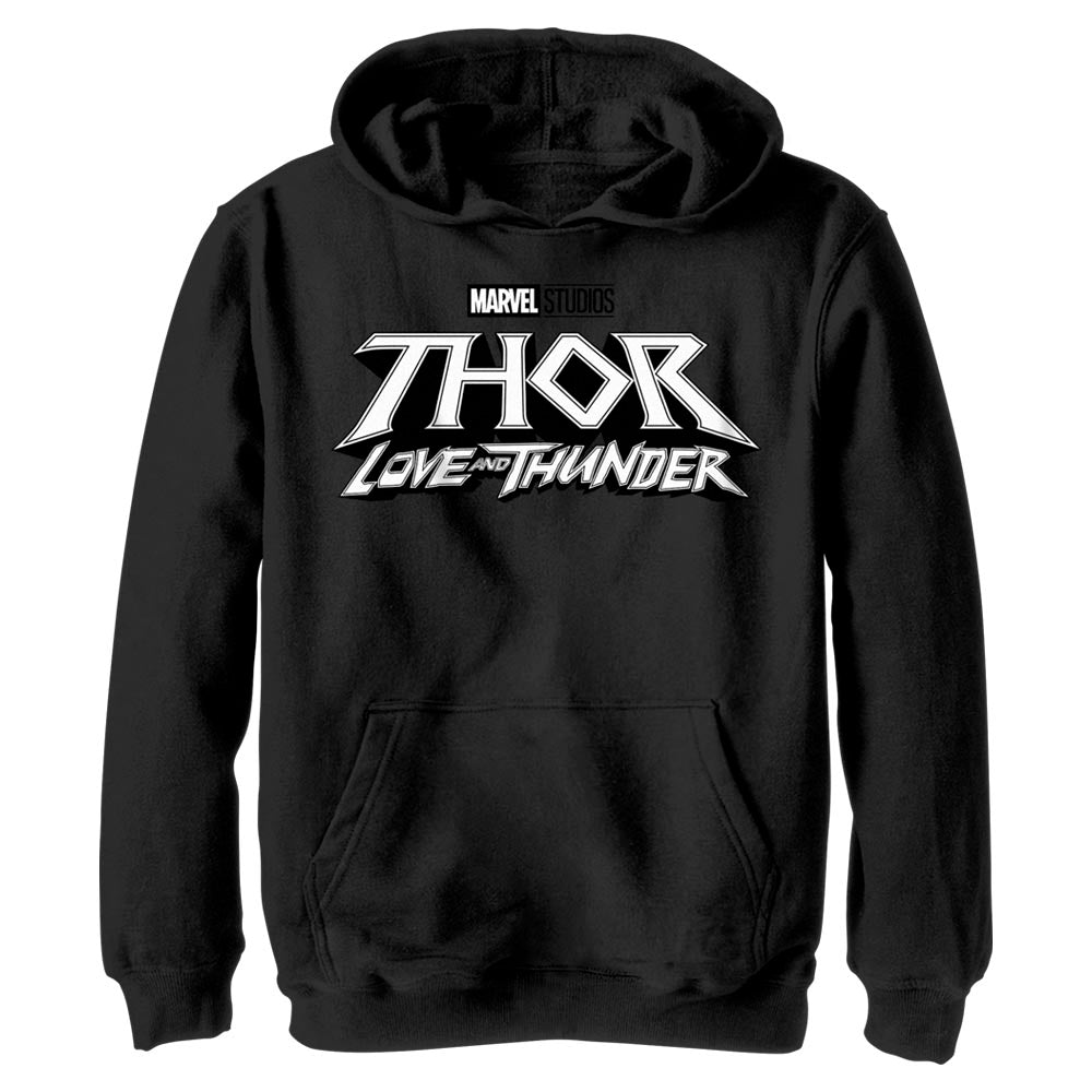 Boy's Marvel White Logo Lightweight Hoodie