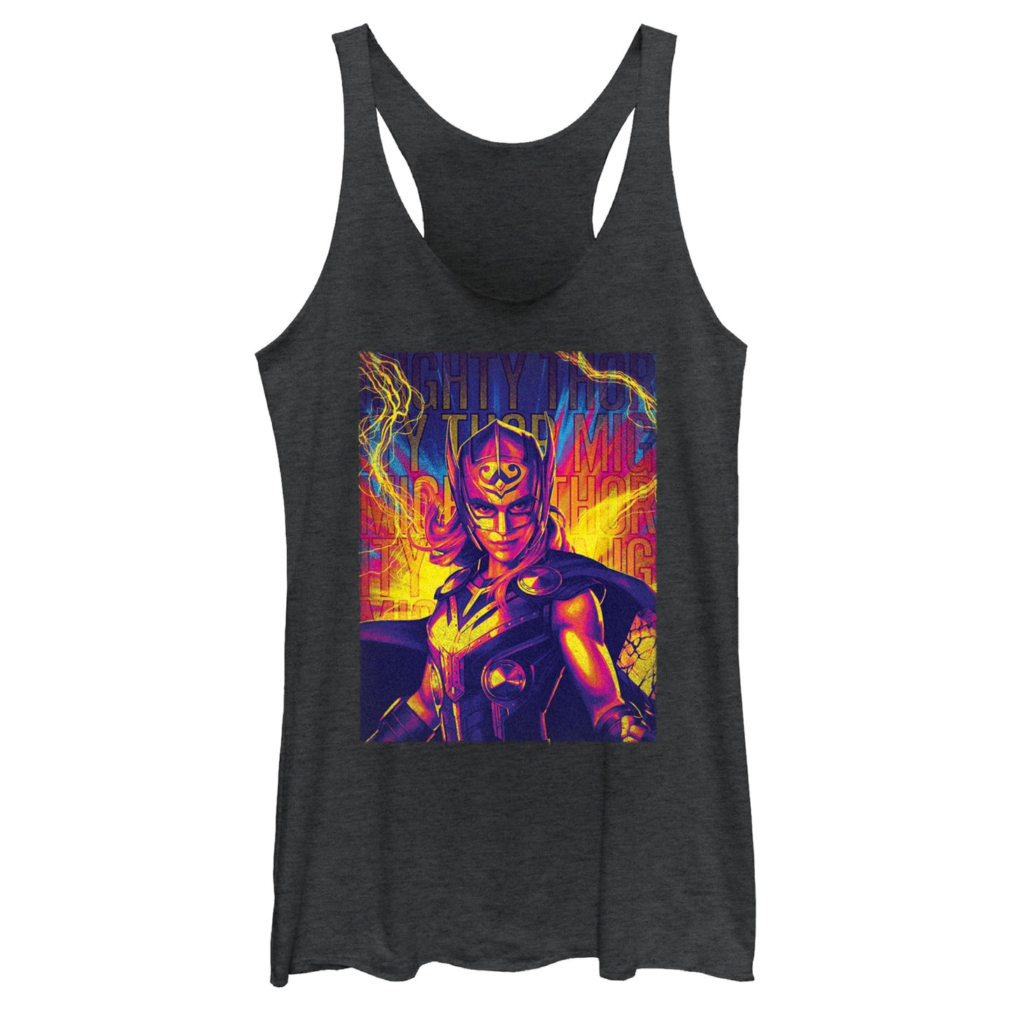 Junior's Marvel Mighty Hero Lightning Tank Top