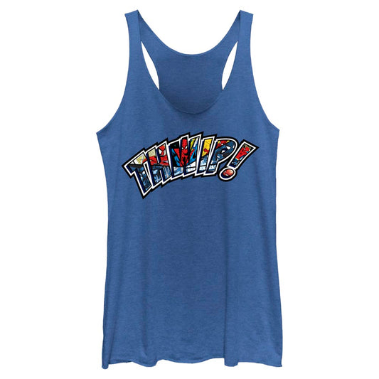 Junior's Marvel THWIP SPIDEY PANELS Tank Top