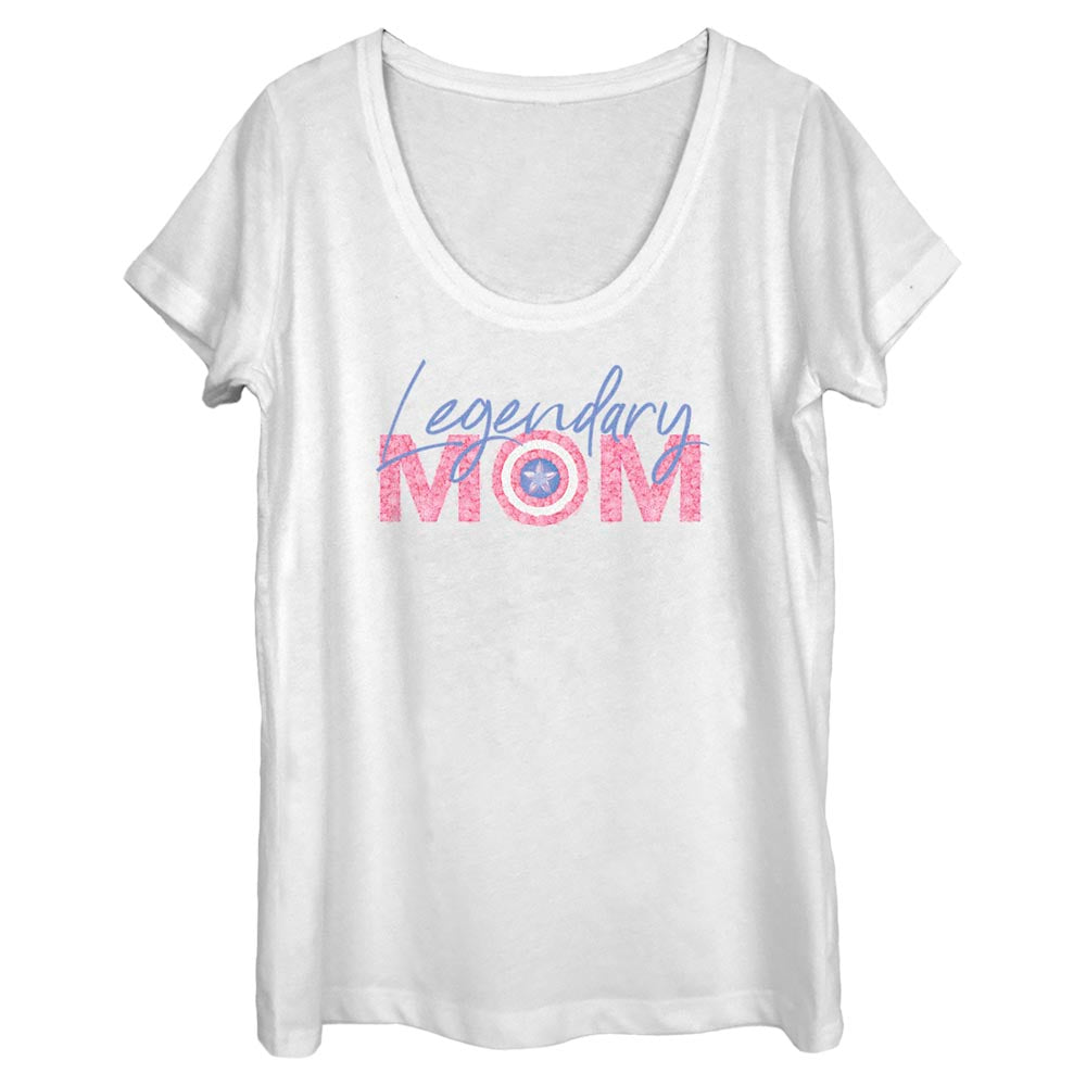 Women's Marvel Legendary Mom Flowers Scoop Neck T-Shirt